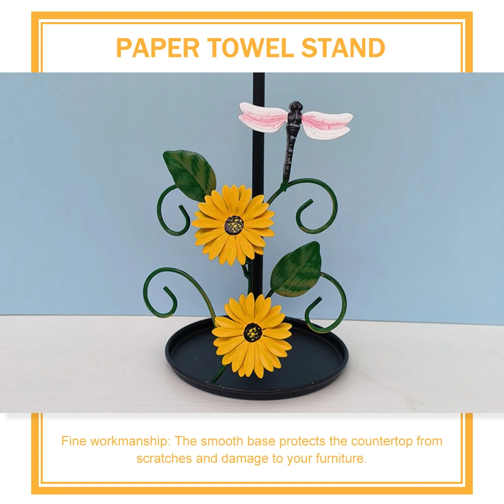 

Vertical Tissue Paper Rustic Yellow Metal Paper Holder Storage Organizer Roll Stand Desk Towel Rack Kitchen Decor