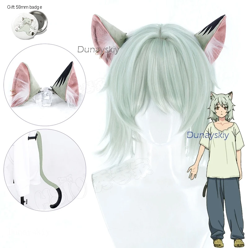 Yaniko Cosplay Satou Wig Ears Tail Fullset Anime Satou Costume Wig-Chainsmoker Cat 2026 Halloween Cosplay Roleplay Accessories view 3