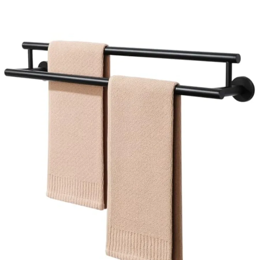 

Double Towel Bar Black24" Towel Racks for Bathroom Wall Mounted Bathroom Towel Rack SUS304 Stainless Steel Bathroom Towel Holde