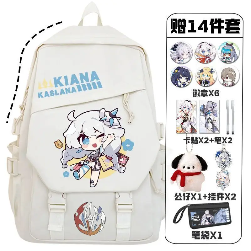 Honkai Impact 3 Boys Girls, Ins Style Korean Version New Backpack For Elementary And Middle School Students, Co-Branded Large An