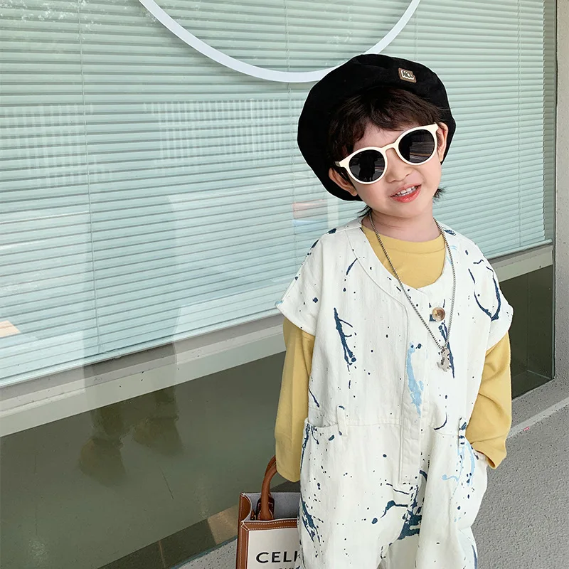 2023 New Spring Autumn Kids Playsuit Sleeveless Jumpsuit Fashion Children\'s Toddler Boys Romper Bodysuits Clothing Girls Overall