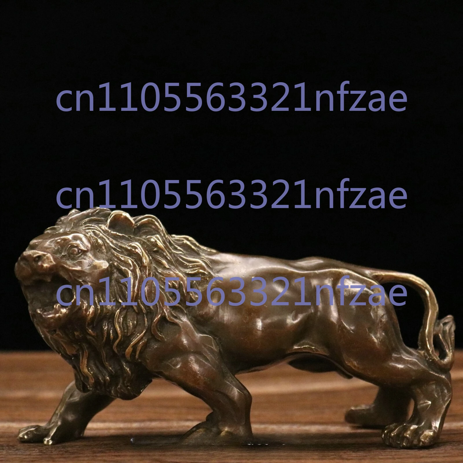 6 "الصين القديمة البرونزية فنغشوي فو فو الكلب الحرس باب الأسد الوحش تمثال الحيوان #1