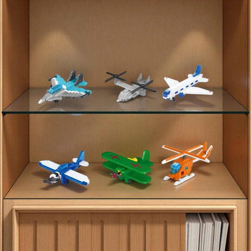 6 Sets 100-200+ Piece Airplane Building Blocks Toy Set Fun Attractive for Assembly Hobby Collecting And Display