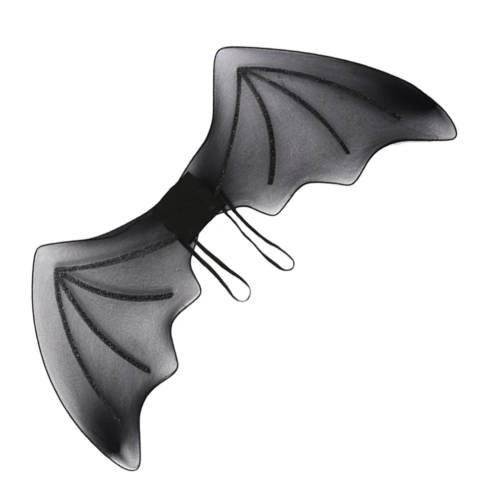 Bat Wings Cosplay Prop Halloween Black Accessories Punk Carnival Silk Screen Party