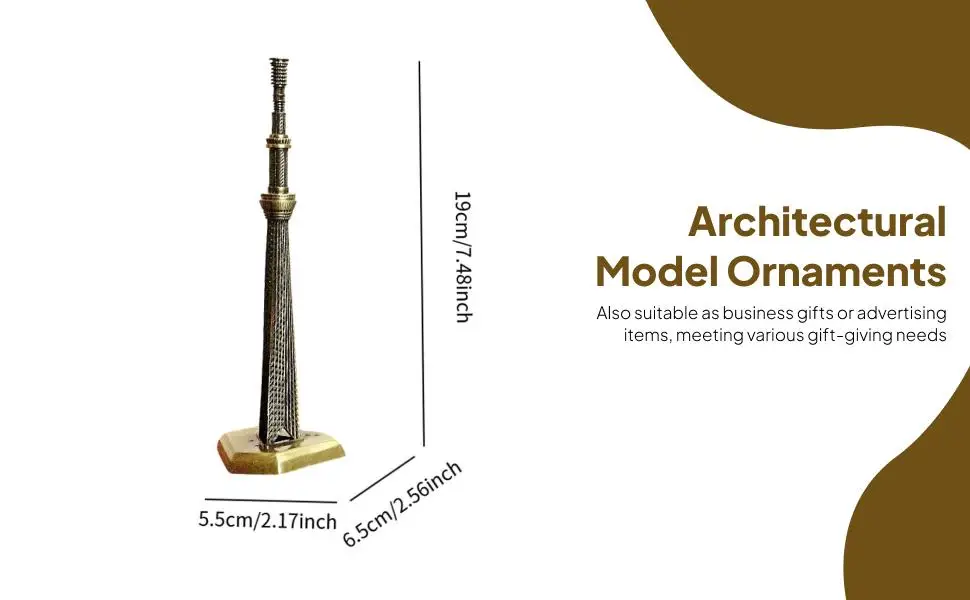 Tokyo Skytree Sculpture 7.5 inch Alloy Tokyo Tower Ornament Model for Living