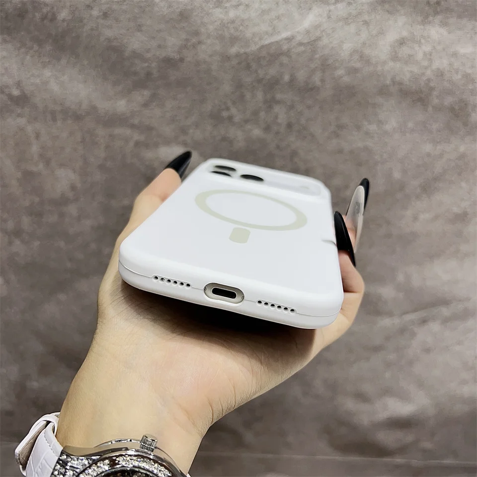 Funda de silicona magnética original de lujo para Magsafe para iPhone 17 Air 16 15 14 13 12 11 17 Pro Max, imprescindible 5