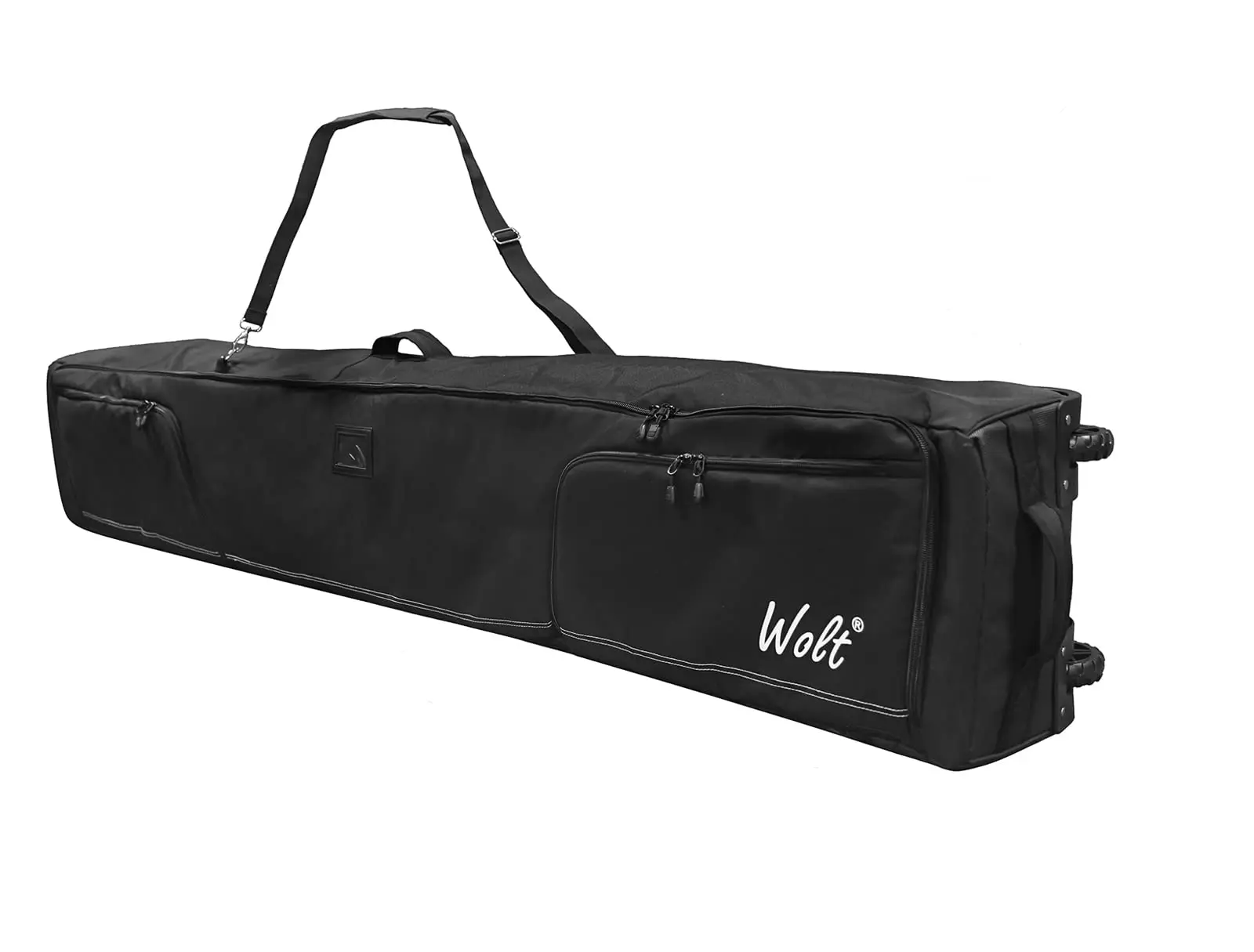 Rolling Ski Bag - Padded Snowboard Bag Carrier with Wheels for Air Travel, Fit to Double Pairs of Skis up to 175 or 190 cm