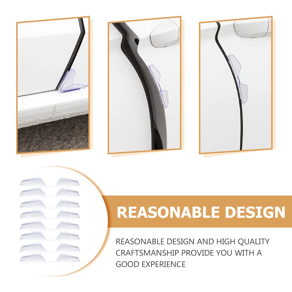 

8Pcs Anti-Collision Car Door Guards PVC Durable Protector Strip Sealing Trim Scratch-Resistant Door Auto