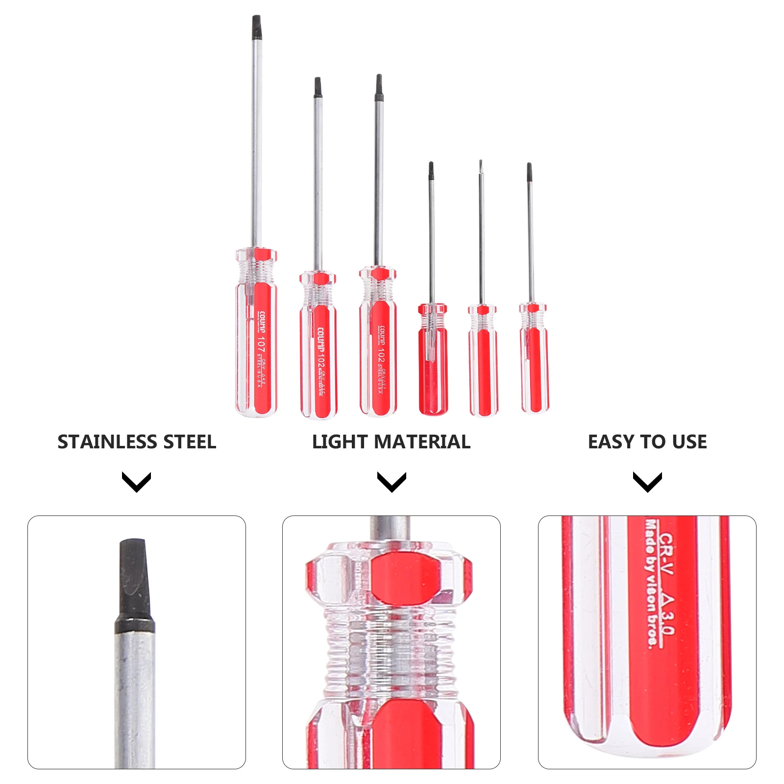 

6 Pcs Triangle Head Screwdriver Set Durable Chrome Vanadium Steel Magnetic Repair Tools Lightweight Small Size Household H Tool