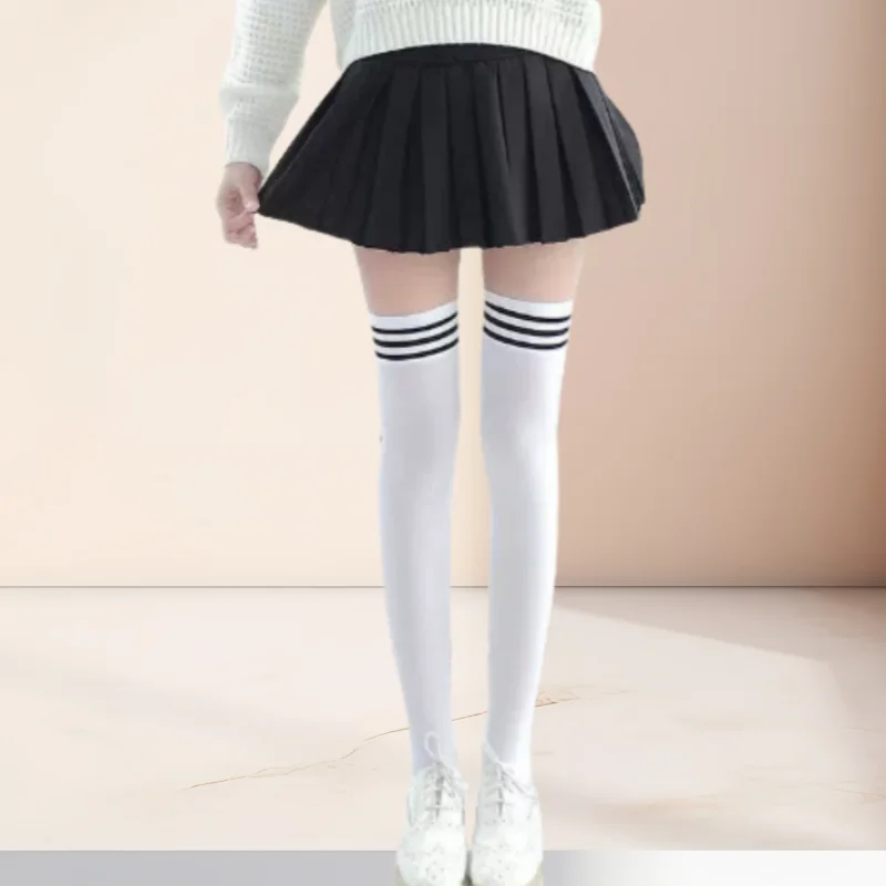 

Children White Over Knee Socks Girls Dance Stockings Summer Thin Breathable Ballet Leggings for School Performance Kids