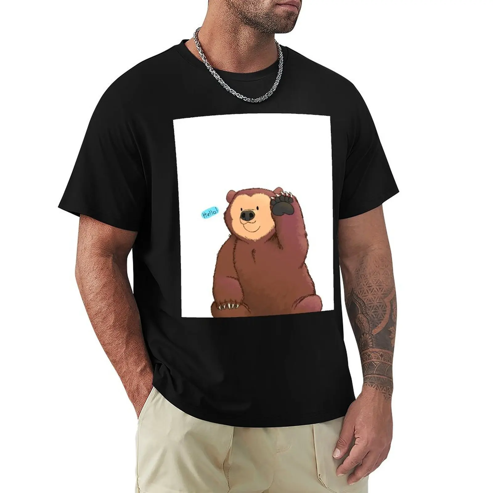 

Hello Bear T-Shirt Funny t-shirts plus sizes designer shirts Funny t-shirt big and tall t shirts for men