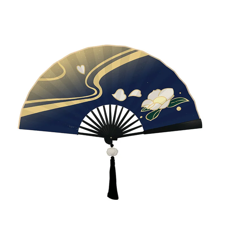 Genshin Impact Kamisato Ayaka puntelli Cosplay ventaglio Cosplay lunghezza 26cm carta Anime Kamisato Ayaka ventaglio pieghevole con ciondolo gratuito