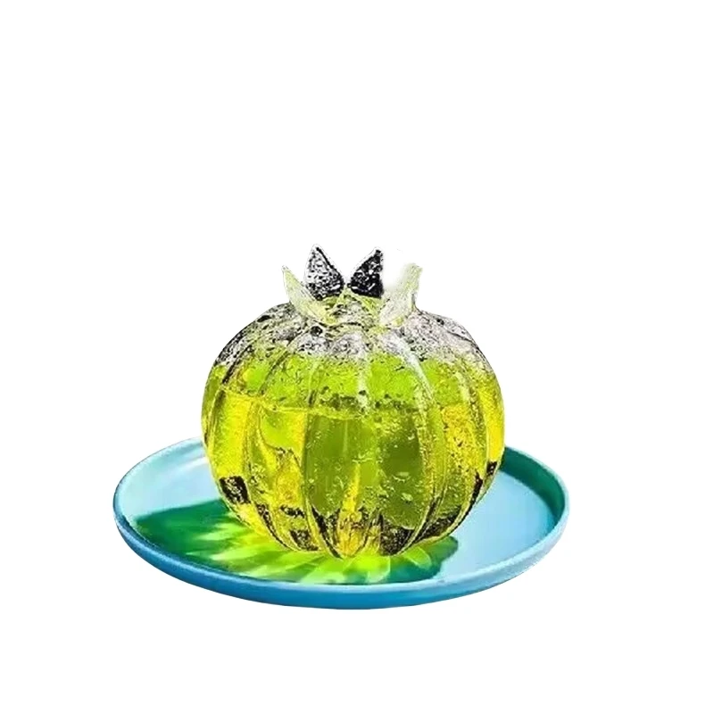 350ml Heat Resistant High Quality Borosilicate Hand Blown Cocktail Glass Pomegranate Shape Cup without Straw Bar kit