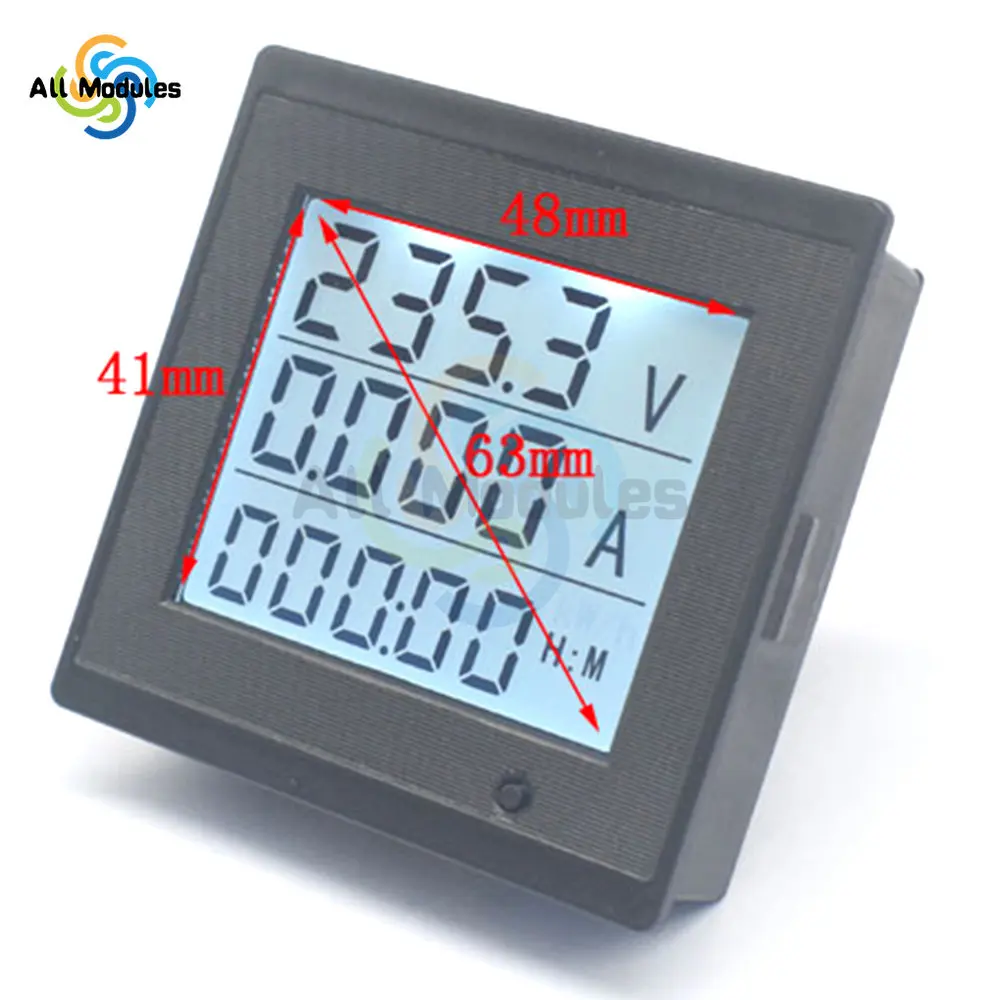 80-300V LCD Digital Display AC Voltage And Current Meter 20A Power Consumption Impedance Multi-Function Meter Tester Tools