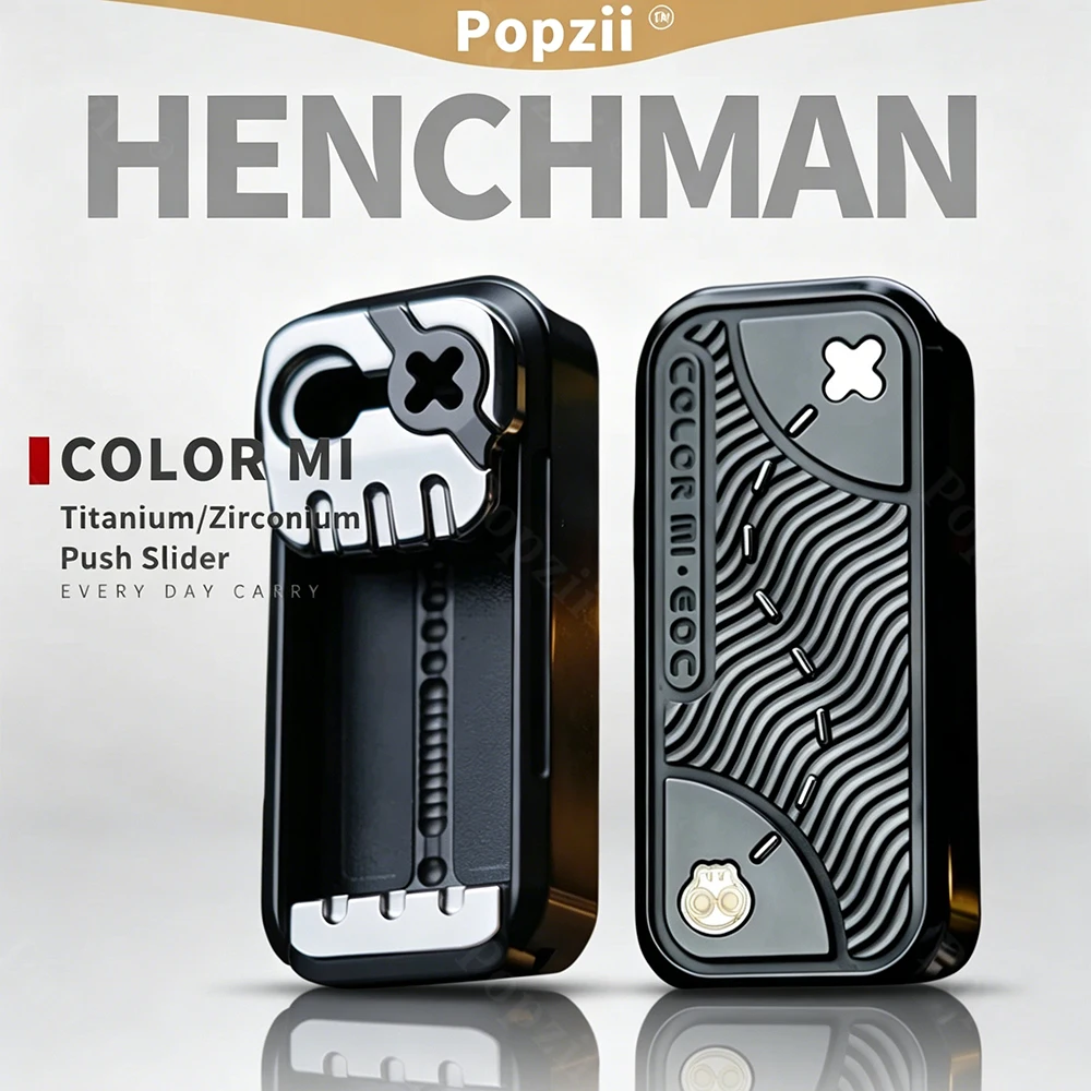 COLOR MI EDC HENCHMAN Push Slider Titanium/Zirconium Fidget Slider Stress Relief Toy Fidget Toys For Adults Original Designs