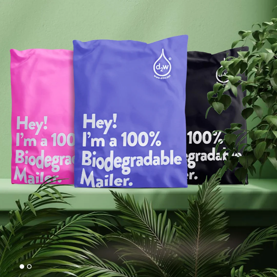 D2W 100% Biodegradable Shipping Bags 50Pcs Compostable Envelopes Waterproof Eco-Friendly Express Postal Bag D2W Mailer Courier P