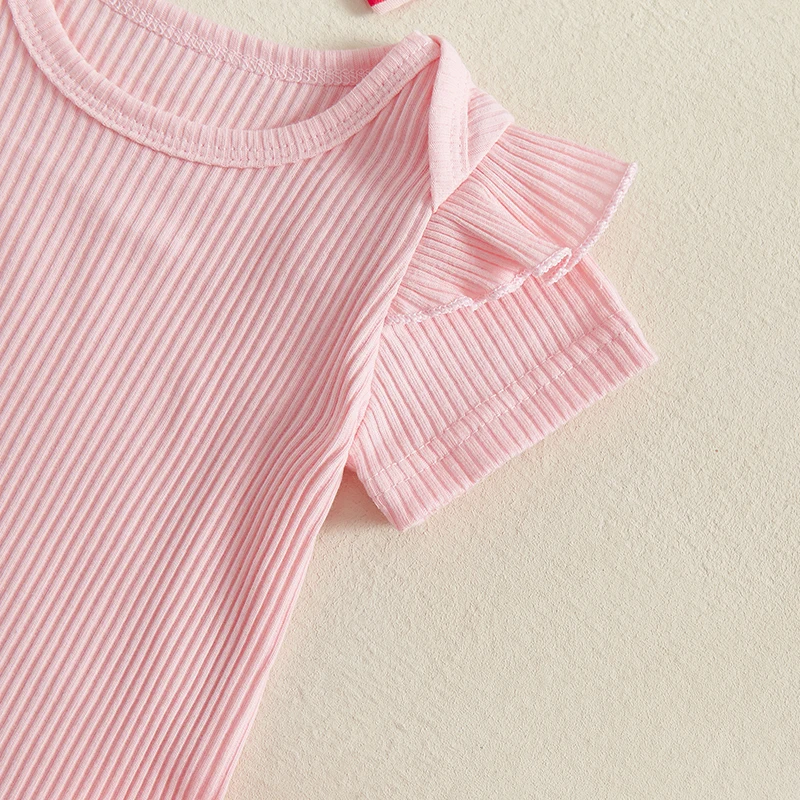 유아용 반팔 롬퍼, 넥타이 프론트 반바지, 머리띠 세트, 유아복, 여아 여름 복장