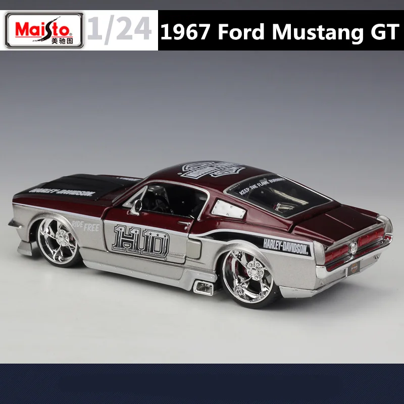 Maisto 1:24 Harley Mustang GT Alloy Car Model Diecasts Metal Modified Sports Car Model Simulation Collection Childrens Toys Gift