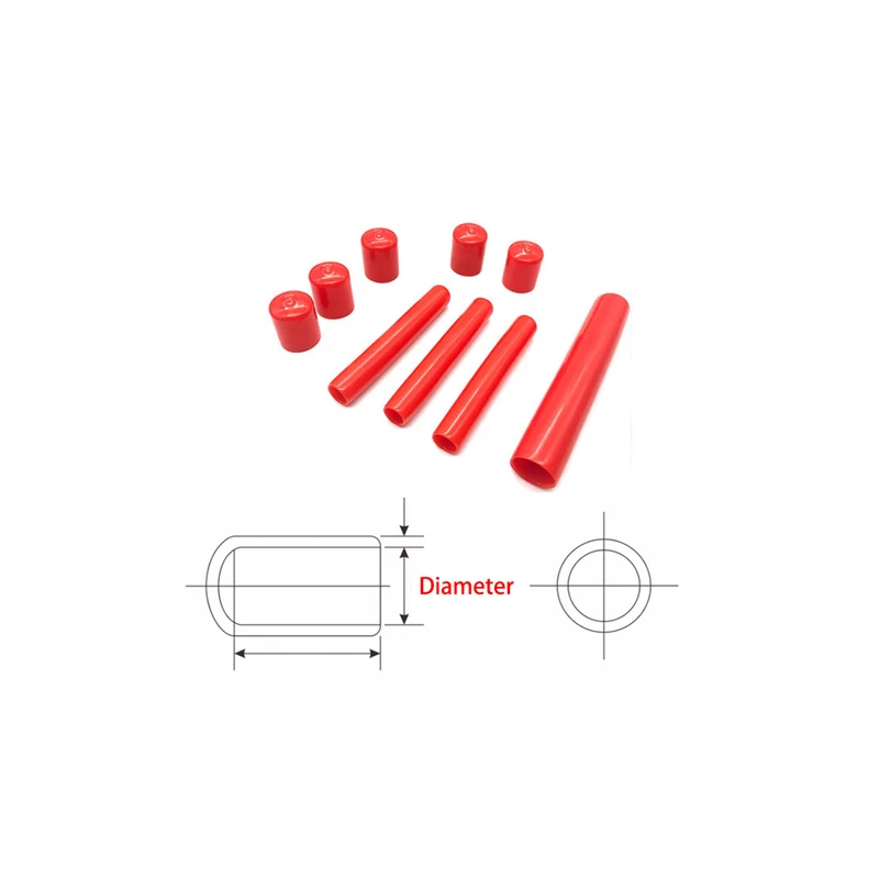 PVC 라운드 고무 엔드 캡 나사 캡, 강철 파이프 플라스틱 파이프 고무 보호기 분류 키트, 50 개, 100 개, 200 개, 3mm-25mm