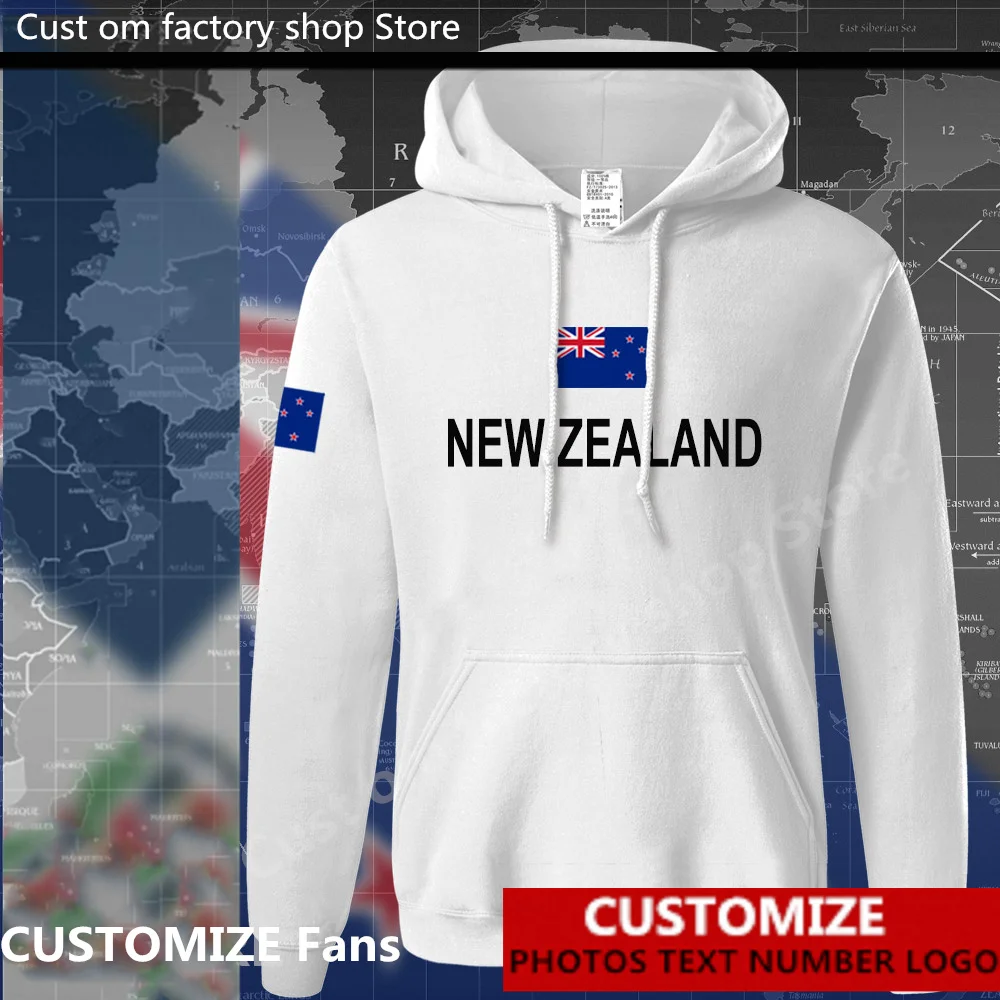 

New Zealand hoodies Free Custom Jersey Fans DIY Name Number LOGO Hoodies Men Women Fashion Loose Casual Sweatshirt Flag NZ