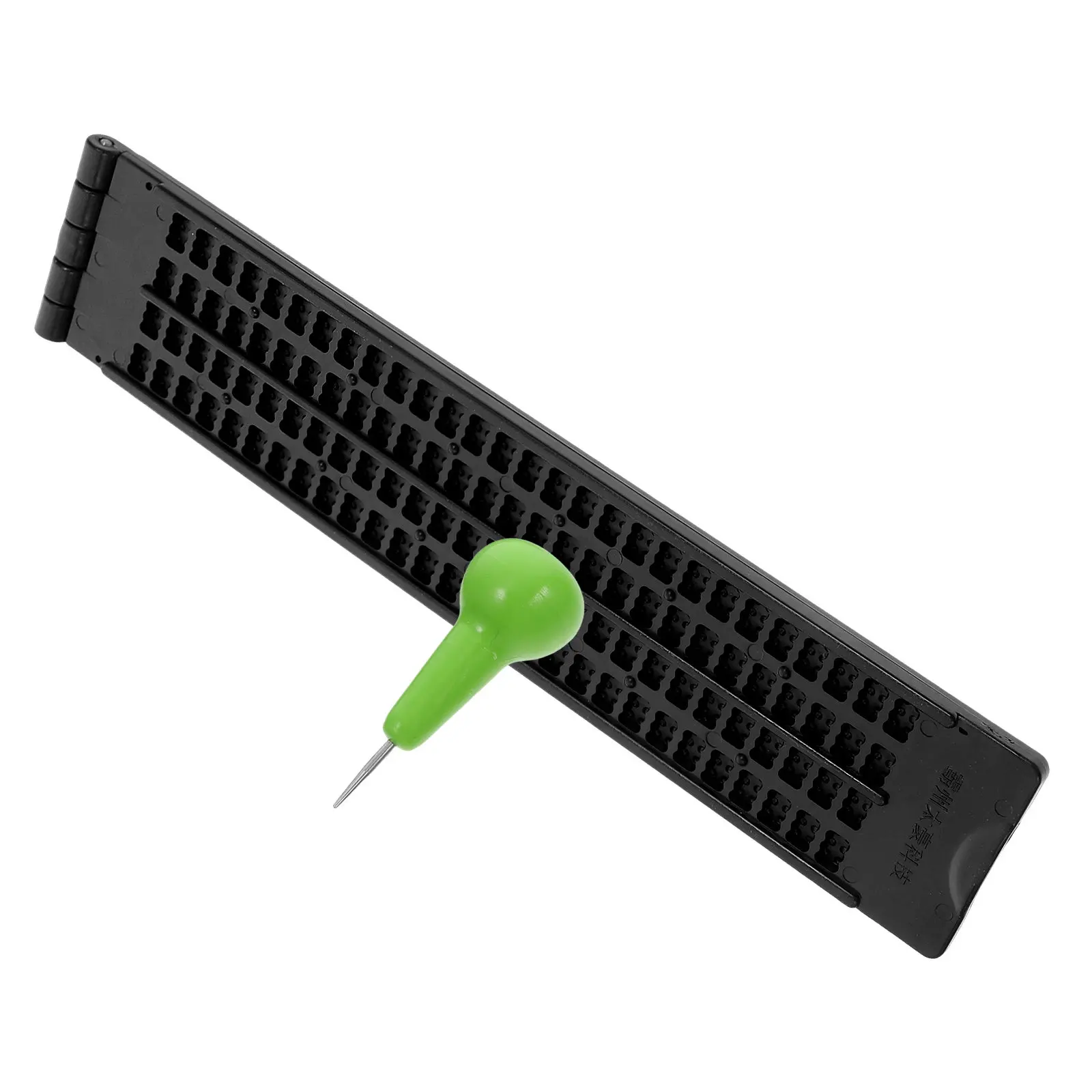 1Set Braille Education Kit 4-Line 28-Cell Fingerboard Stylus PP Material Lightweight Braille Learning Tool for Visually Impaired