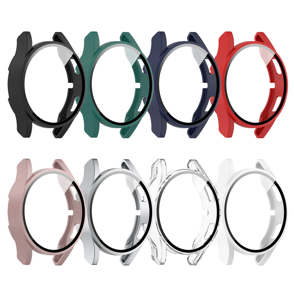 Case For Samsung Galaxy Watch 4 40/44mm Full Coverage Screen Protector With Tempered Glass  2 in 1 Shell For Samsung Watch FE