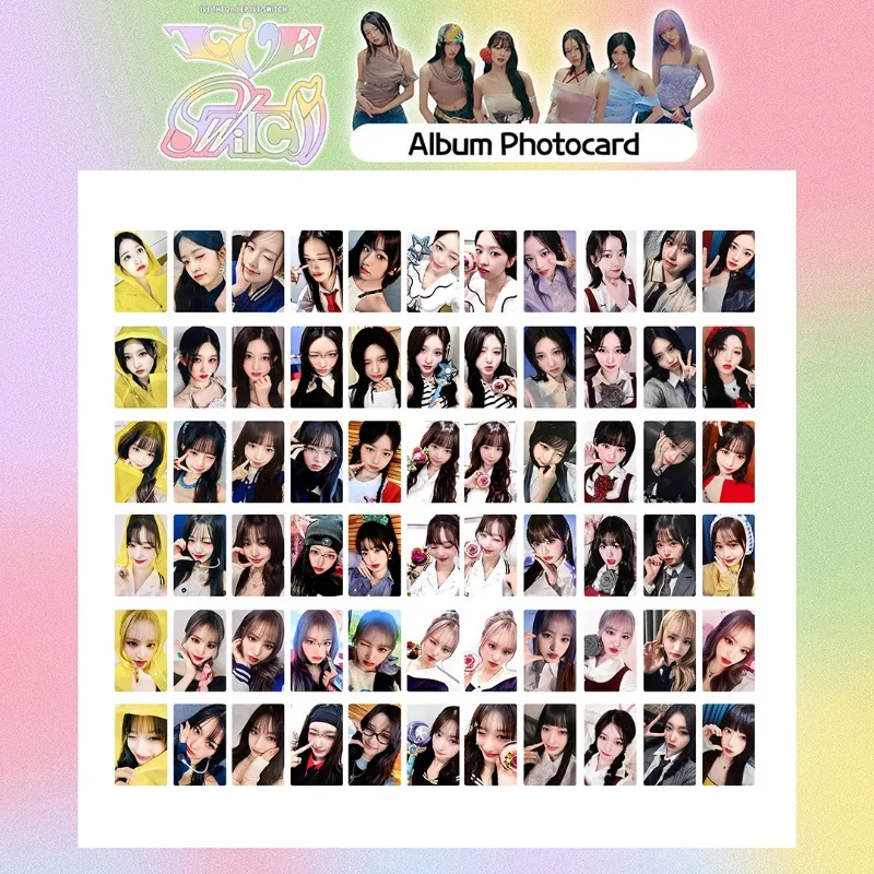 6Pcs KPOP 2nd New Album IVE SWITCH Photocards List Rei Yujin Gaeul Liz Cute Selfie Wonyoung Leeseo Two Sides Lomo Card Fans Gift