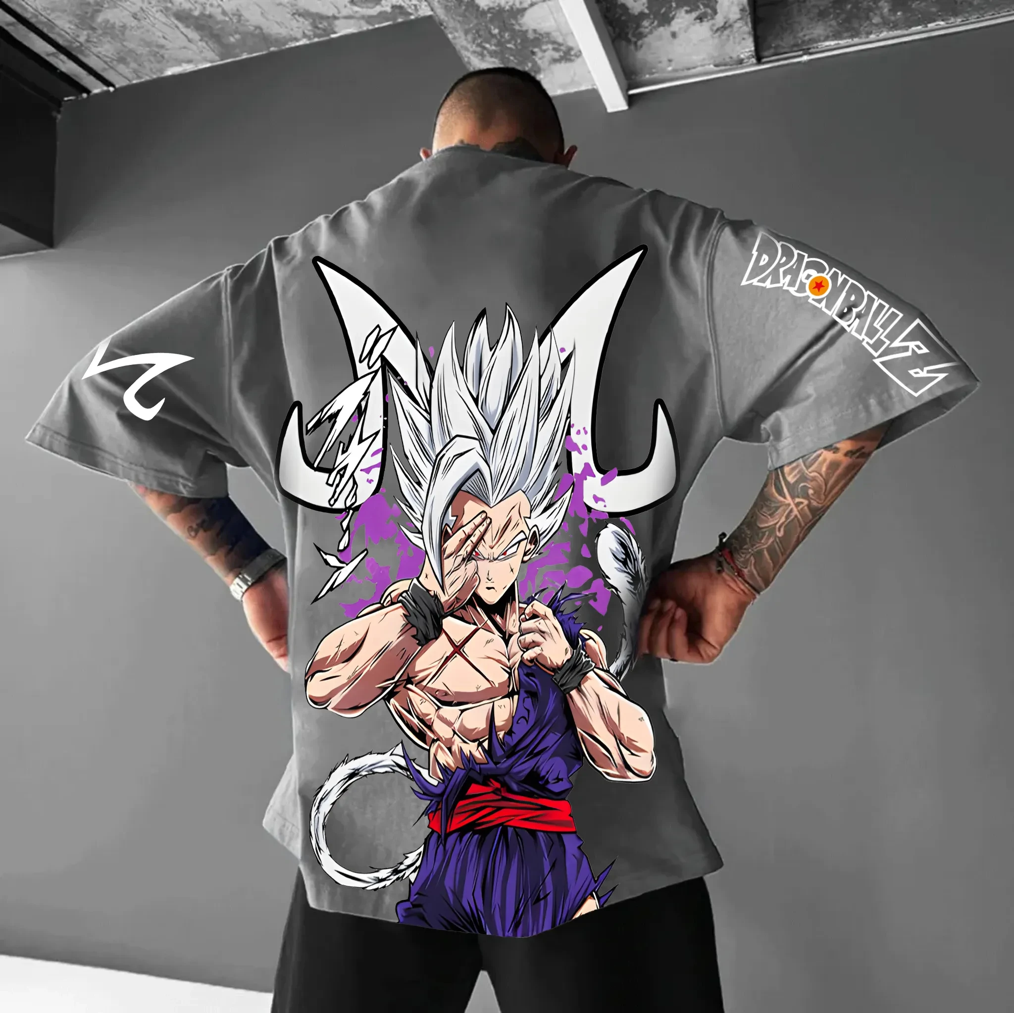 Dragon Ball Goku Vegeta Camisetas deportivas holgadas de manga corta de algodón con estampado de estilo americano y cuello redondo para hombres y mujeres