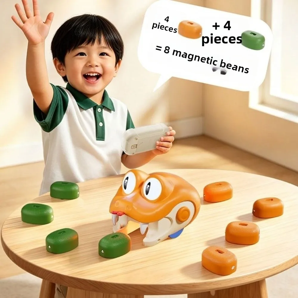 Light Up Eyes Remote Control Snake Eyes Rotate Two Speed Modes Magnetic Eating Snake Remote Controlled Magnetic Food Collecting