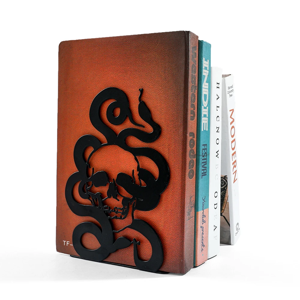 Imagem -06 - Esqueletos e Snake Book Termina Iron Bookends para os Amantes Coleção Office Desktop Home Fornecedor Mulher e Homem