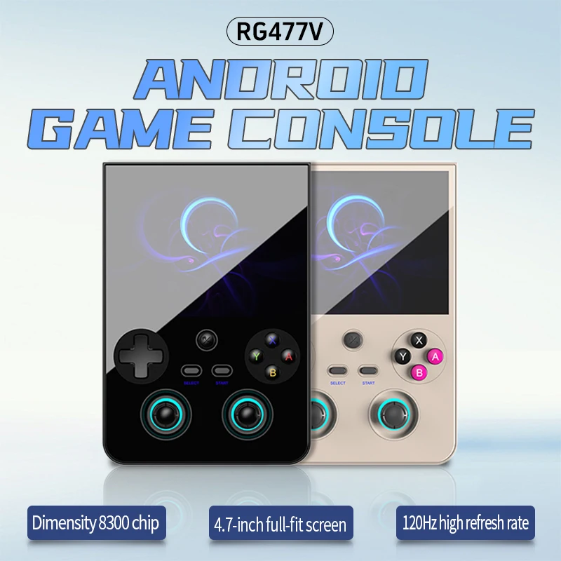 ANBERNIC RG477V 레트로 휴대용 게임 콘솔 4.7인치 LTPS 64비트 게임 플레이어 디멘시티 8300 온라인 멀티플레이어 스트리밍 RG 477V