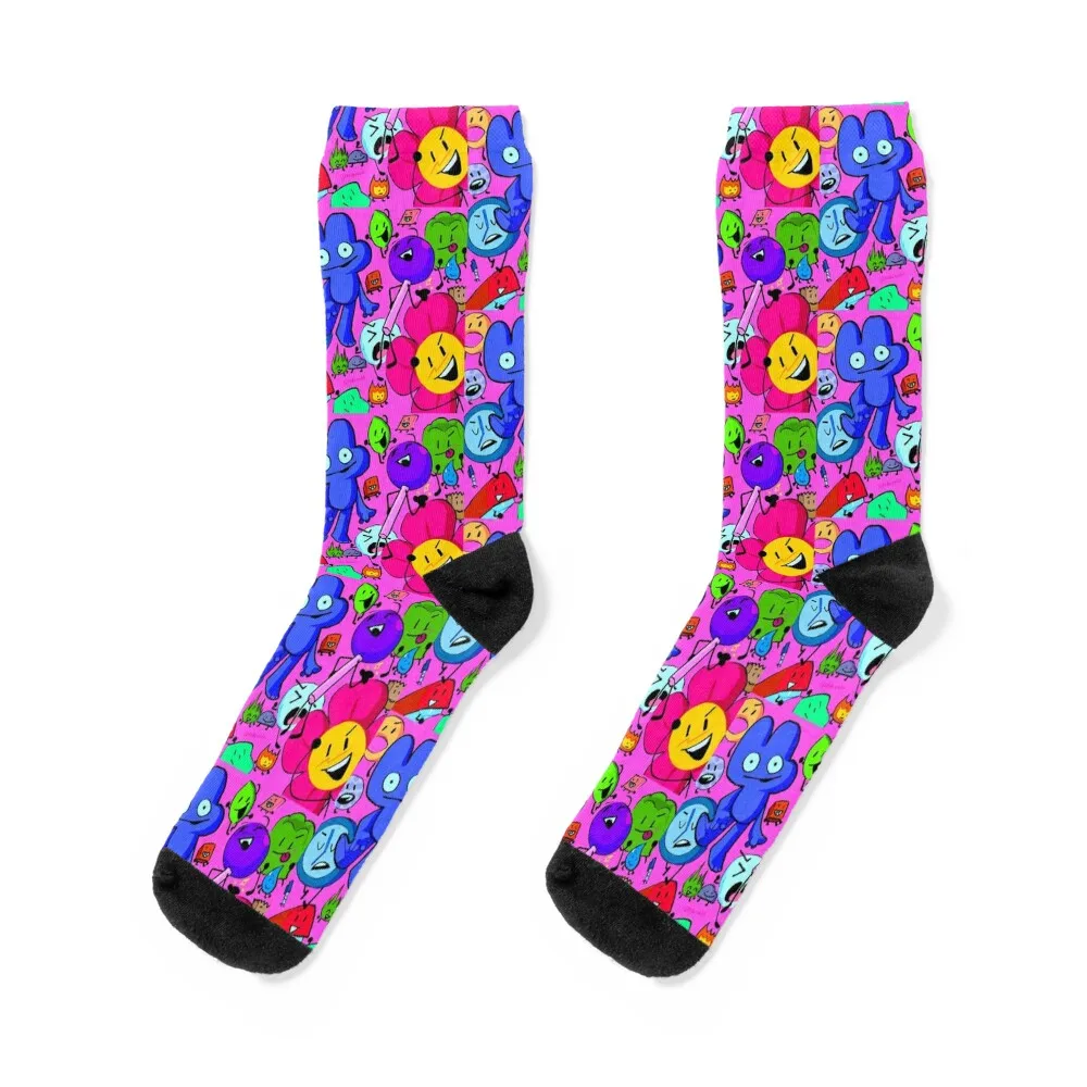 

BFDI Character Mix Socks floral retro soccer anti-slip tennis Socks Ladies Men's Wholesale cool set kids Socks Women Men's