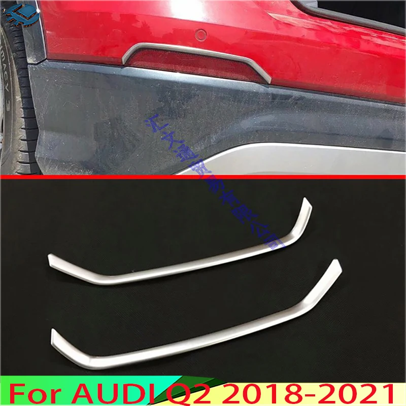 

Для AUDI Q2 2018 2019 2020 2021, Стайлинг автомобиля, задний противотуманный отражатель, лампа, полоса, накладка, ABS Chrome