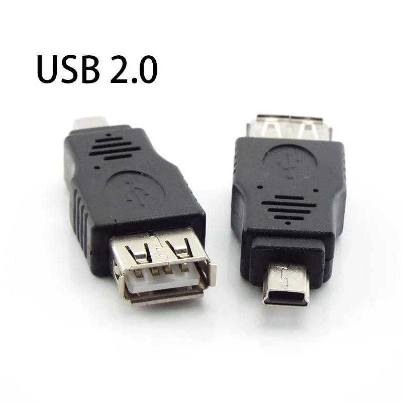 Network USB 2.0 A To Mini B 5-Pin Male Adapter For Android Mobile Mini Type-A B Jack Splitter Smart Phone OTG Converter D3