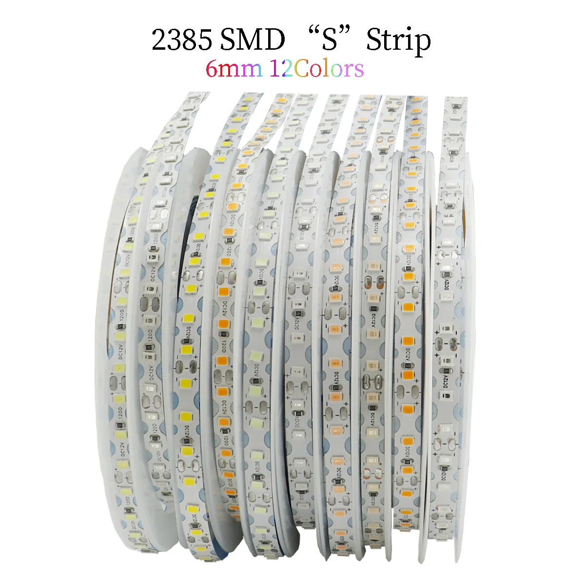 

S Shape 2835SMD Led Strip Lights 12Colors Bendable DIY Tape Light 120LED/m for DIY Neon Sign soft Foldable lighting Lamp DC12V