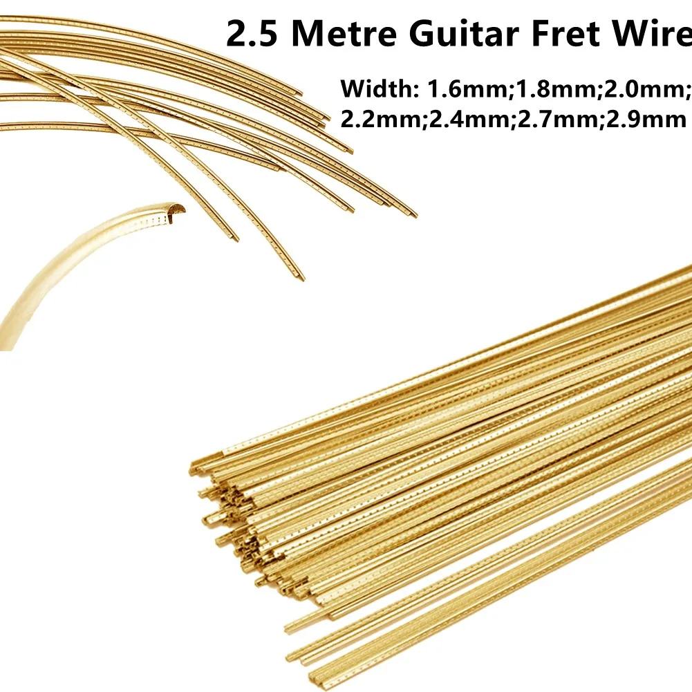 2.5M Guitar Fingerboard DIY Fret Wire Brass Width 2.2/2.4/2.7/2.9MM Guitar Accessories For Acoustic Guitar Electric Guitar/Bass