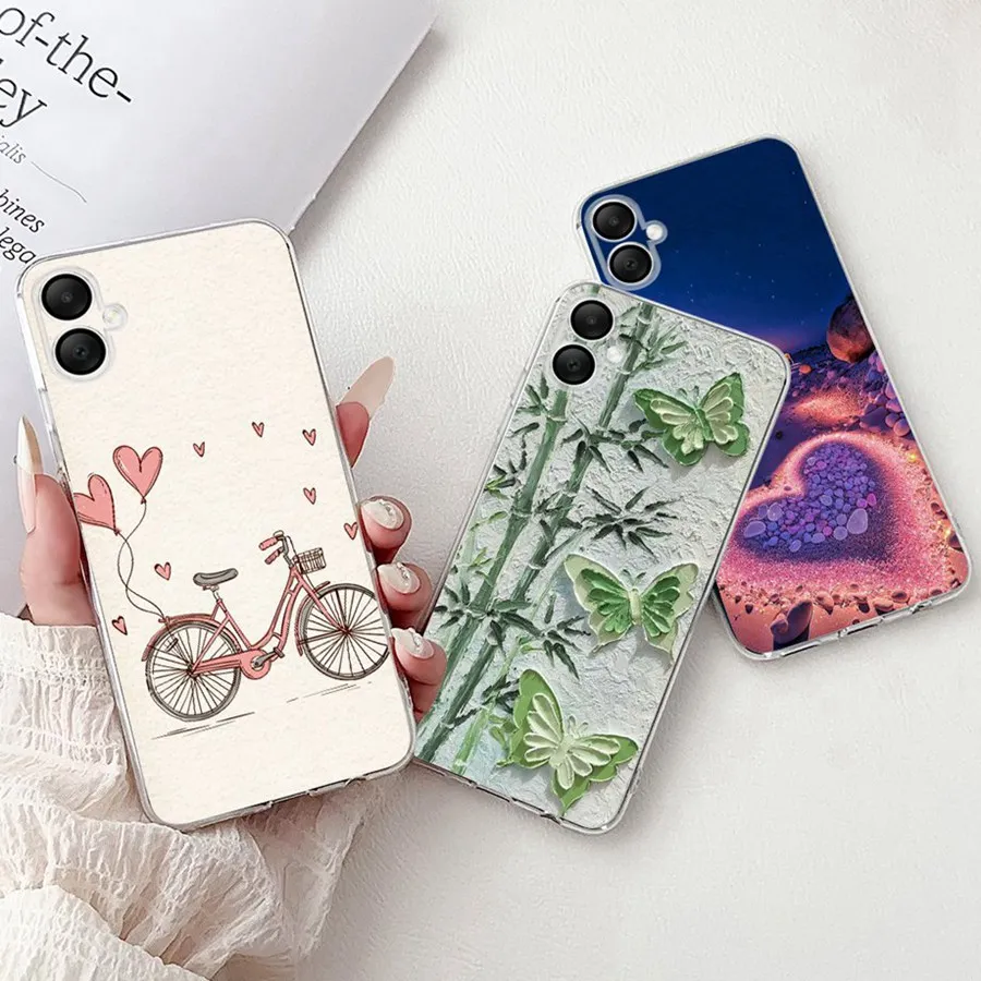 For Samsung A06 Galaxy A05 a05s Fundas Back Cover Soft Silicone TPU Butterfly Flower For SamsungA06 A 05 S SM-A055F Phone Bags