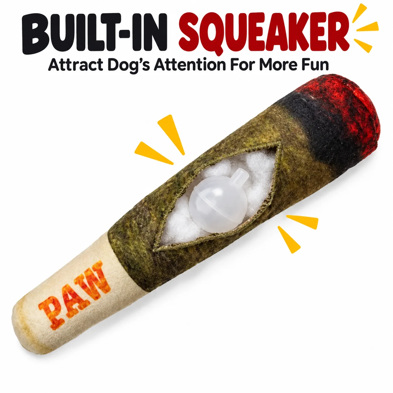 Funny Squeaky Plush Dog Toy Realistic Cigar Shape Interactive Chew Toy For Small Medium Dogs Puppy Pet Play Funny Photo Prop gallery 4