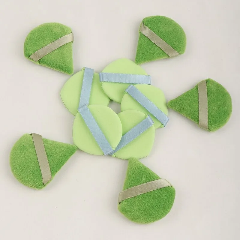 10PCS Green Makeup Sponge Blender Set for Foundation Concealer Wet Dry Use Easy Clean Beauty Egg Cosmetic Puff Set Make Up Tools