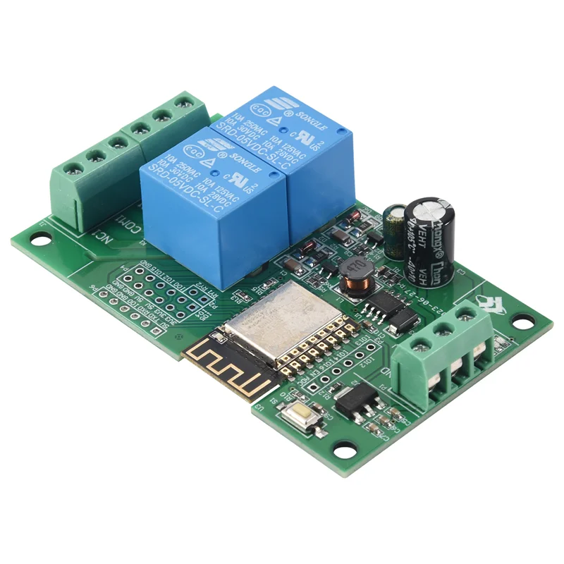 A45U Esp8266 Esp-12F Wifi Relay Module 2Channel 5V/8-80V Network Relay Switch For Arduino Ide Smart Home App Remot Control