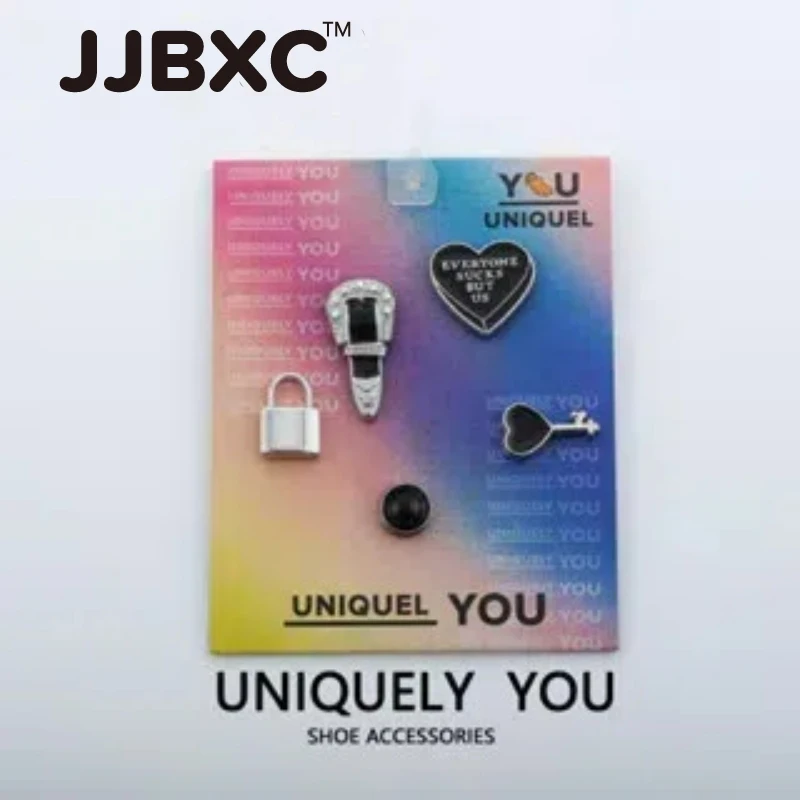 

JJBXC charms set Shoe Buckle and Accessories (with Cardboard) Metal Black Punk Series