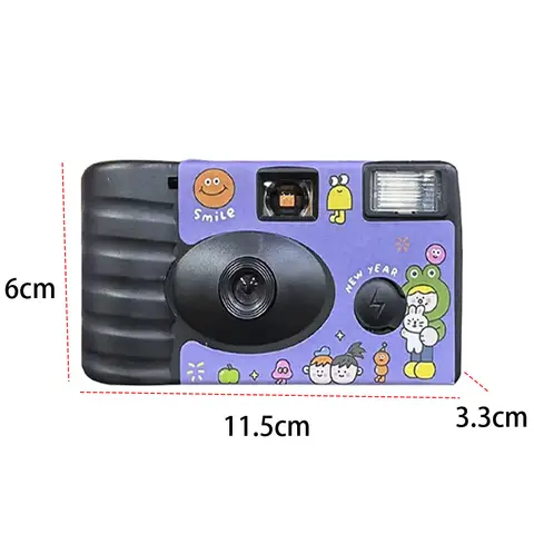 Aparat fotograficzny jednorazowego użytku 35 mm z wbudowanym błyskami, aparat jednorazowy 200 ISO w stylu retro na przyjęcia urodzinowe