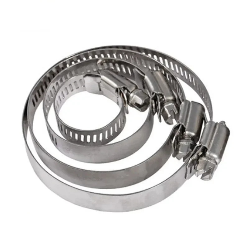 5pcs-10pcs  6mm to 50mm 304 Stainless Steel Adjustable Drive Hose Clamp Fuel Line Worm Size Clip Hoop Hose Clamp