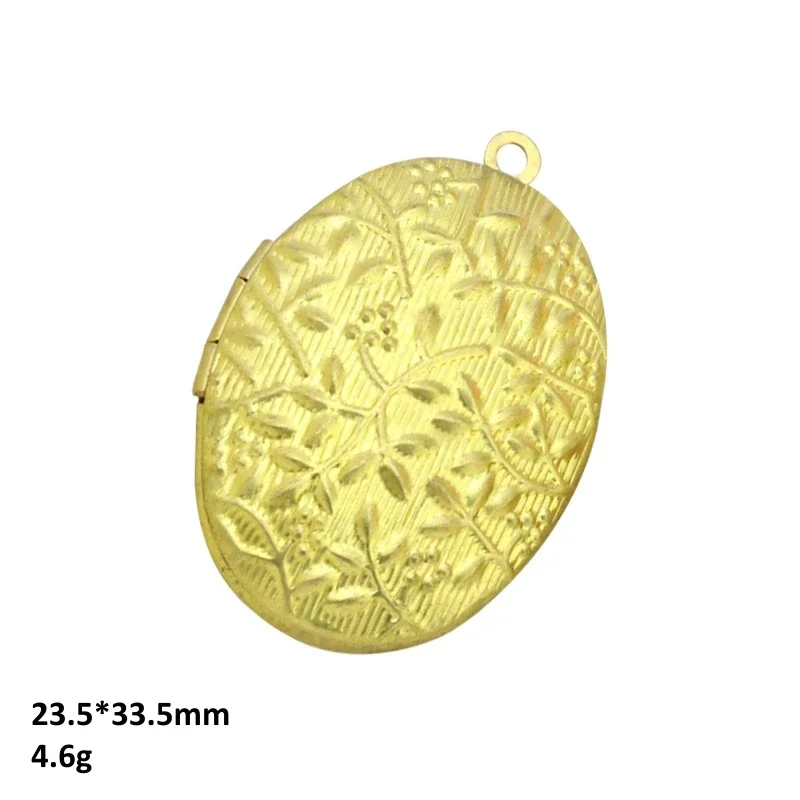 BoYuTe (50 Pieces/Lot) Oval Shaped Raw Brass Photo Locket Pendant Can Open Diy Jewelry Making Accessories