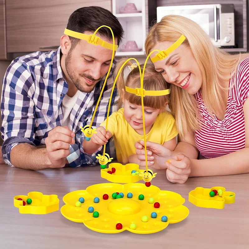 Magnetic Board Games Bumble Bee Toy Montessori Sorting Puzzle Table Game Fishing Toys Interactive Family Games for Kids Adults