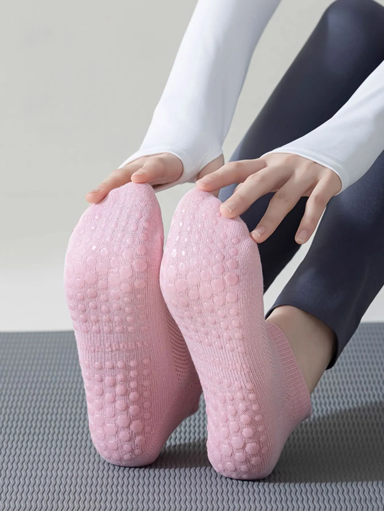 3 pairs of women's yoga socks, non-slip, no heel slippage, professional for skipping rope, aerobics, running, sports, non-slip socks, silicone breathable short socks
