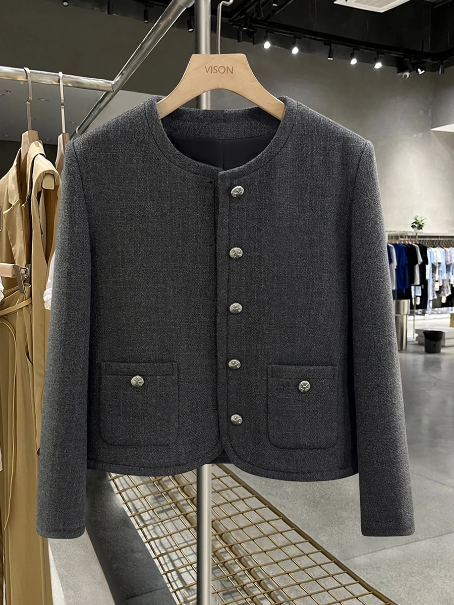 

Ele ey Slimming ort Outerwear Women's Faion 2025 Autumn Winter Premium Drapey Luxury Top Versatile Straight Cut