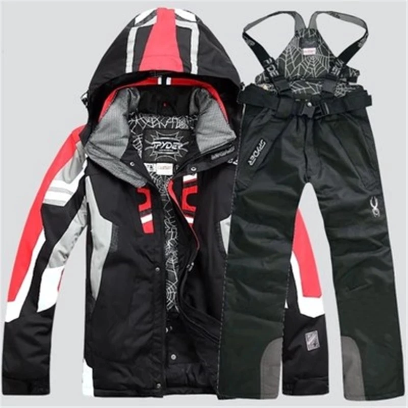 Skiing Suit Men's Snowboarding Jacket + Ski Pants Winter Outdoor Thermal Waterproof Windproof Waterproof Ski Suit