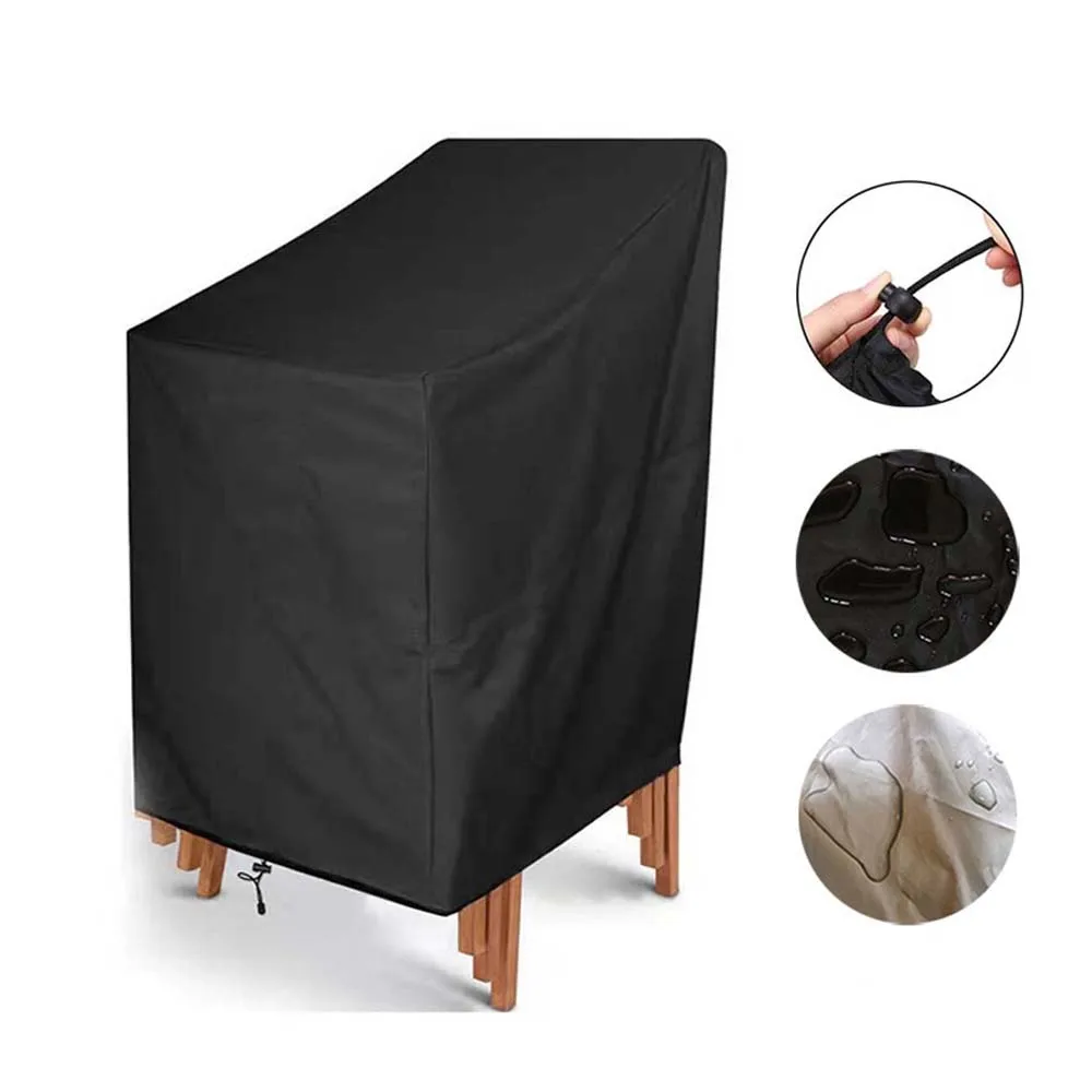 1pcs Stacked Chair Dust Cover Storage Bag Barbecue Outdoor Garden Furniture Protector Waterproof Dustproof Chair Cover Organizer