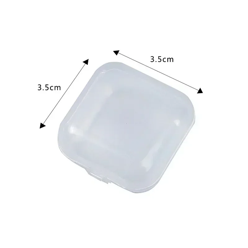 Small Square Storage Box Transparent Plastic Flip Cover Mini Case Pill JewelryRings Dustproof Storage Portable Boxes Wholesale